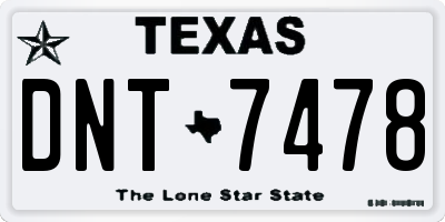 TX license plate DNT7478