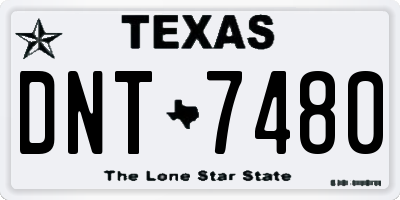 TX license plate DNT7480