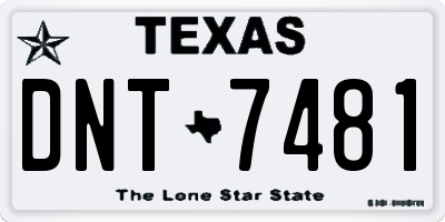 TX license plate DNT7481
