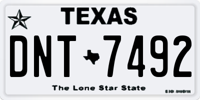 TX license plate DNT7492