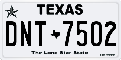 TX license plate DNT7502