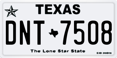 TX license plate DNT7508