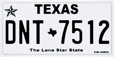 TX license plate DNT7512