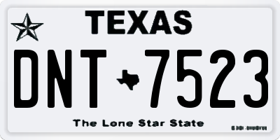 TX license plate DNT7523