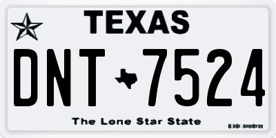 TX license plate DNT7524
