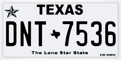 TX license plate DNT7536