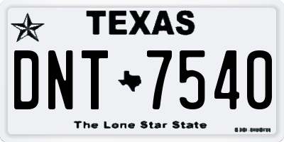 TX license plate DNT7540