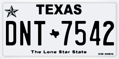 TX license plate DNT7542
