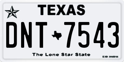 TX license plate DNT7543