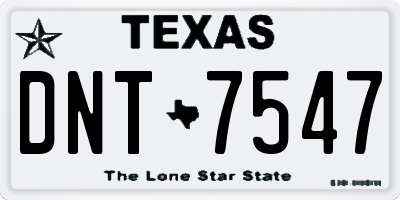 TX license plate DNT7547