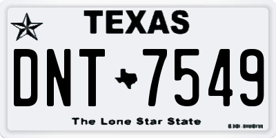 TX license plate DNT7549