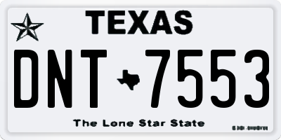 TX license plate DNT7553