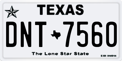 TX license plate DNT7560