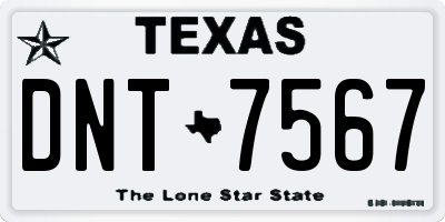 TX license plate DNT7567