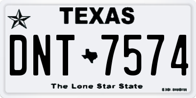 TX license plate DNT7574