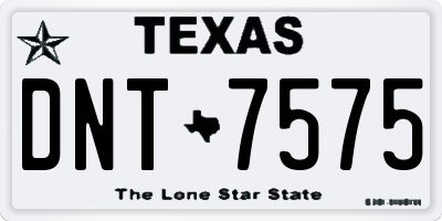 TX license plate DNT7575