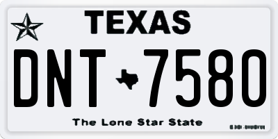 TX license plate DNT7580