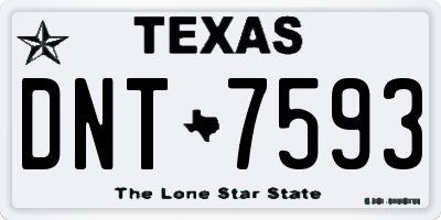 TX license plate DNT7593