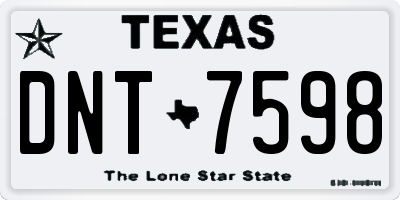 TX license plate DNT7598