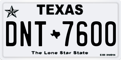 TX license plate DNT7600