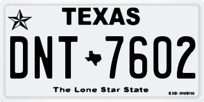 TX license plate DNT7602