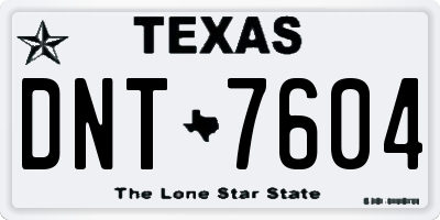 TX license plate DNT7604