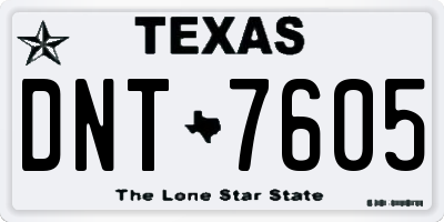 TX license plate DNT7605