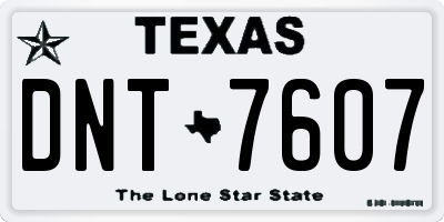 TX license plate DNT7607