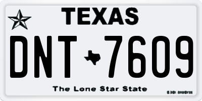 TX license plate DNT7609