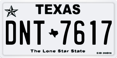 TX license plate DNT7617