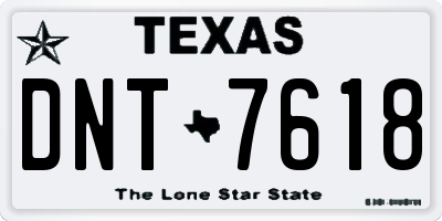 TX license plate DNT7618