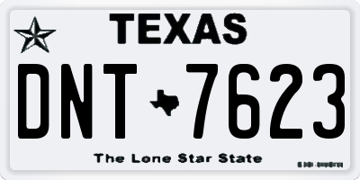 TX license plate DNT7623