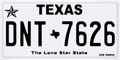 TX license plate DNT7626