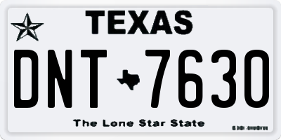 TX license plate DNT7630