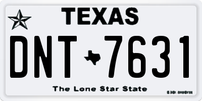 TX license plate DNT7631