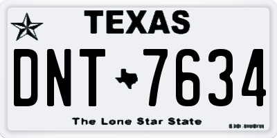 TX license plate DNT7634