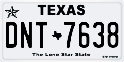 TX license plate DNT7638