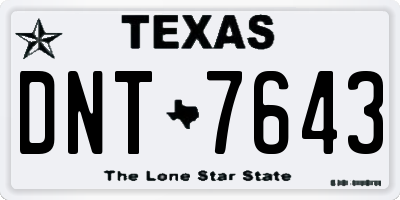 TX license plate DNT7643