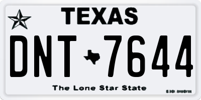 TX license plate DNT7644