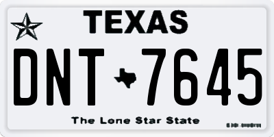 TX license plate DNT7645