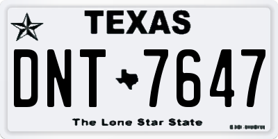 TX license plate DNT7647