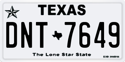 TX license plate DNT7649