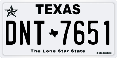 TX license plate DNT7651