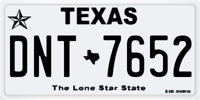 TX license plate DNT7652