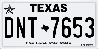 TX license plate DNT7653