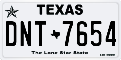 TX license plate DNT7654