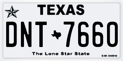 TX license plate DNT7660