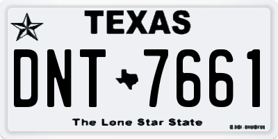 TX license plate DNT7661