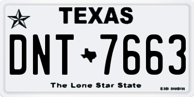 TX license plate DNT7663