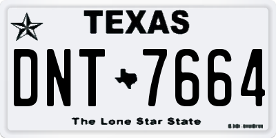 TX license plate DNT7664